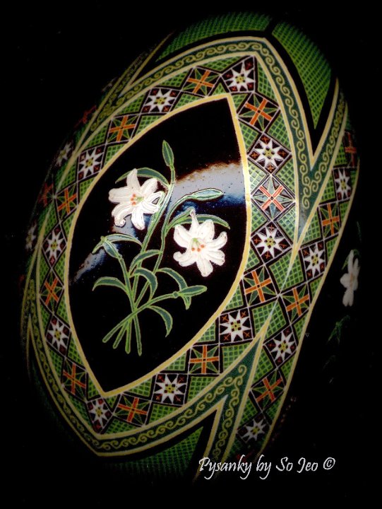 Easter Lilies Ukrainian Easter Egg Pysanky By So Jeo